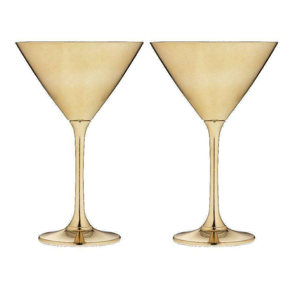 Aurora Gold 2pk Martini Glass