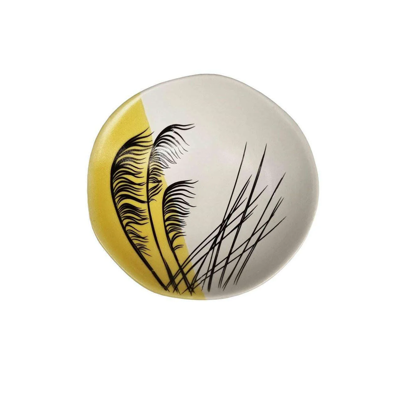 Bowl Toetoe Dipped Yellow with Black 7cm