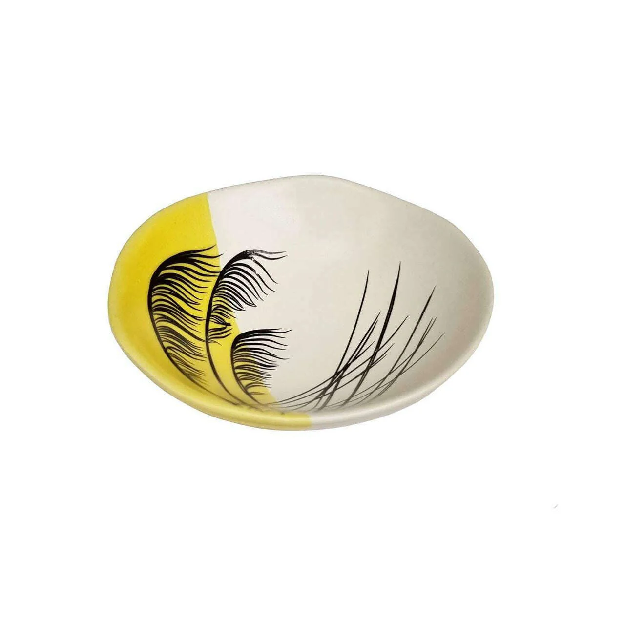 Bowl Toetoe Dipped Yellow with Black 7cm - Image 2