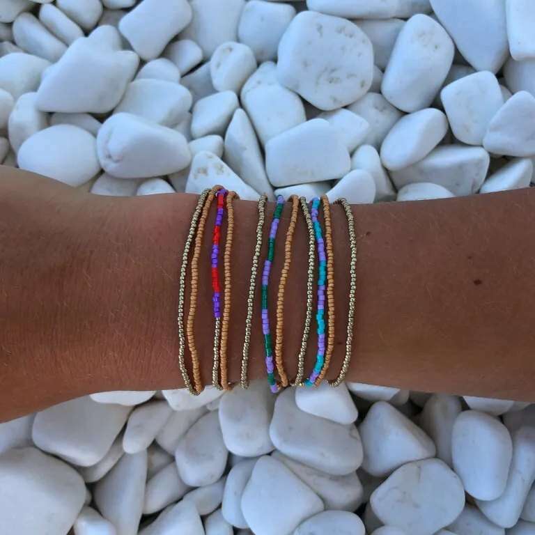 Bracelet Sacred Ordinary - Smoke/Turquoise/Gold/Squash Stack - Image 2