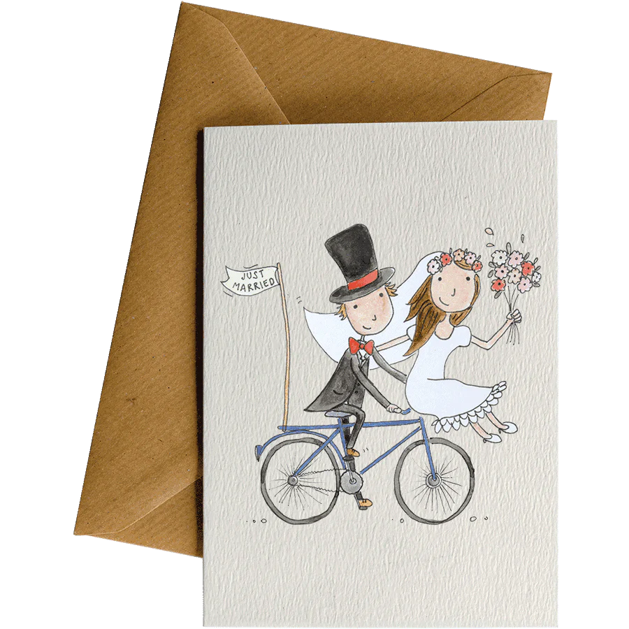 Card Just Married Bike
