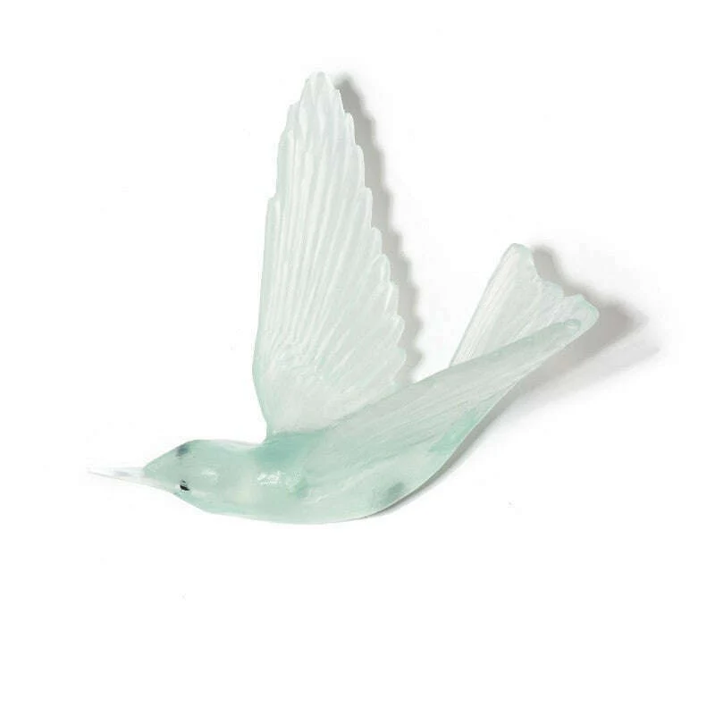 Cast Glass Bird Korimako/Bellbird Wings Back - Image 11