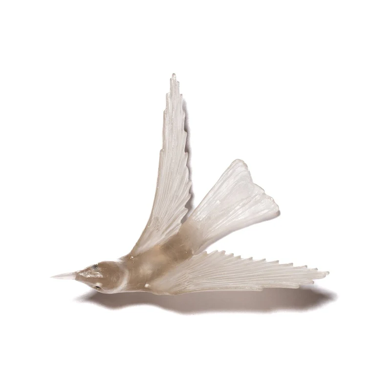 Cast Glass Bird Korimako/Bellbird Wings Back - Image 15