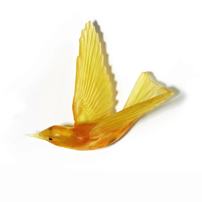 Cast Glass Bird Korimako/Bellbird Wings Back - Image 16