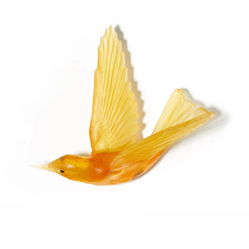 Cast Glass Bird Korimako/Bellbird Wings Back - Image 18