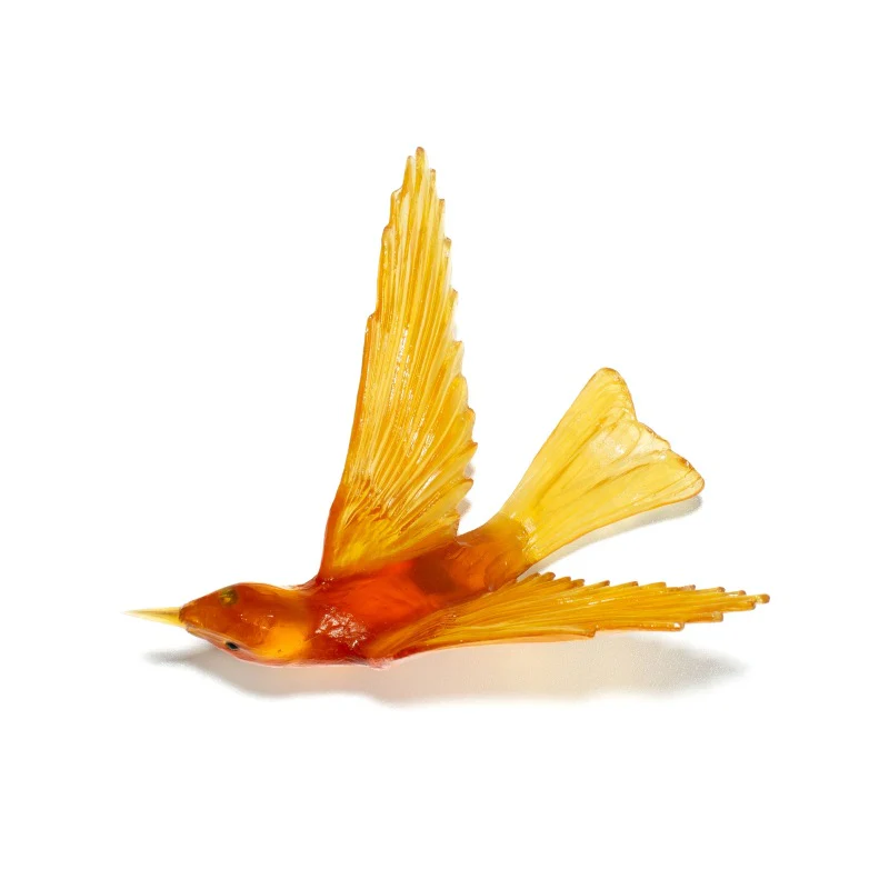 Cast Glass Bird Korimako/Bellbird Wings Back - Image 19
