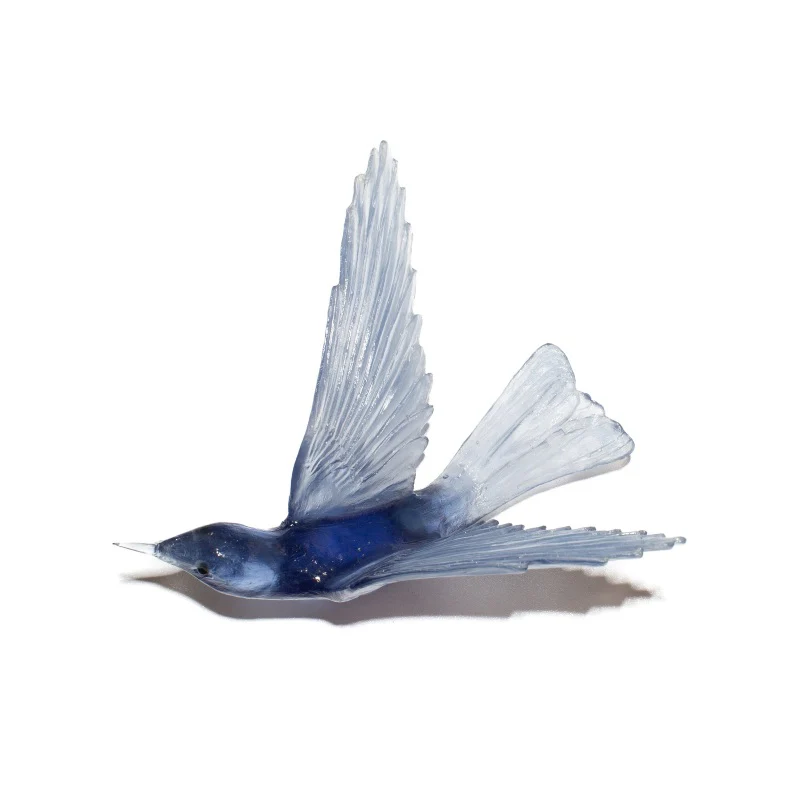 Cast Glass Bird Korimako/Bellbird Wings Back - Image 24