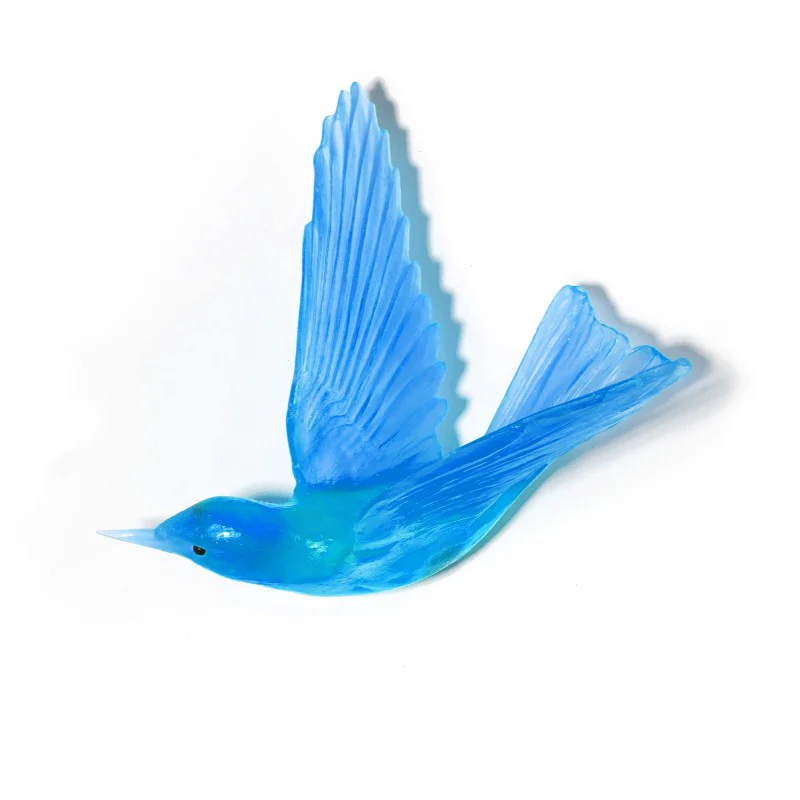 Cast Glass Bird Korimako/Bellbird Wings Back - Image 26