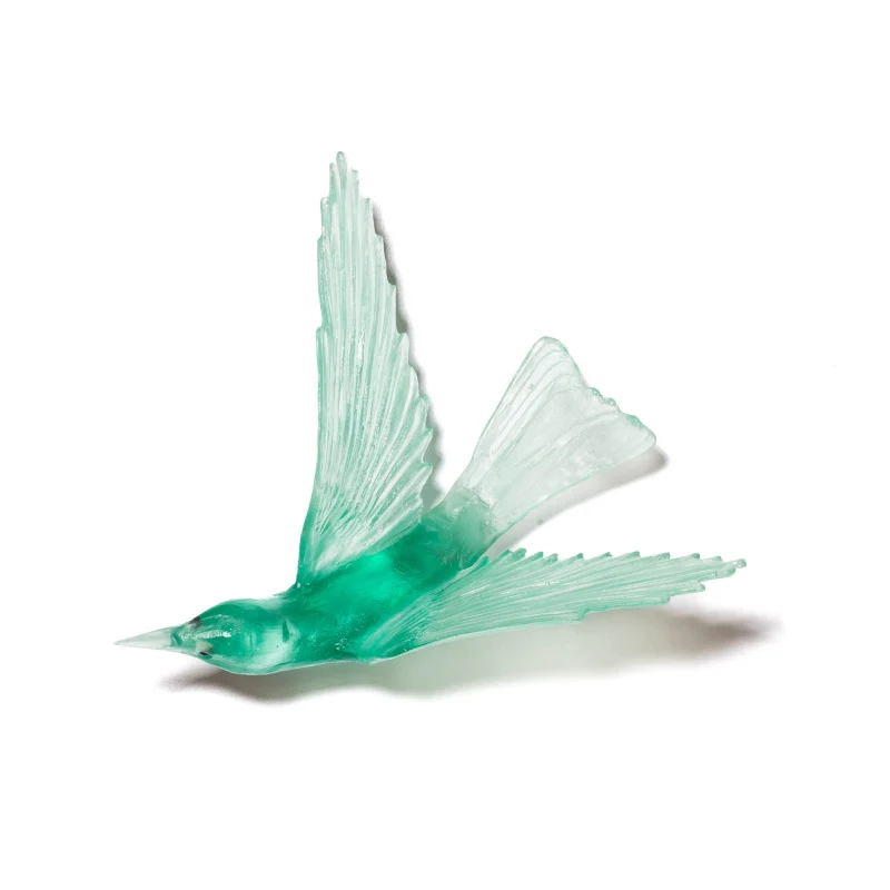 Cast Glass Bird Korimako/Bellbird Wings Back - Image 29