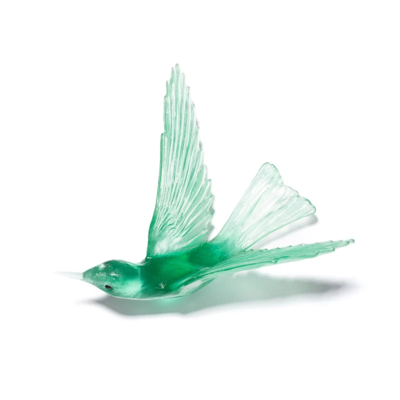 Cast Glass Bird Korimako/Bellbird Wings Back - Image 30