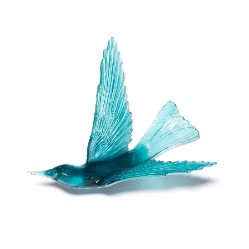 Cast Glass Bird Korimako/Bellbird Wings Back - Image 31