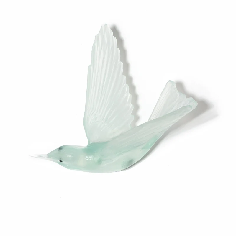 Cast Glass Bird Korimako/Bellbird Wings Back - Image 32