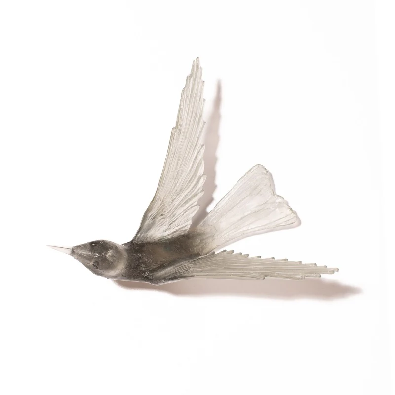 Cast Glass Bird Korimako/Bellbird Wings Back - Image 34