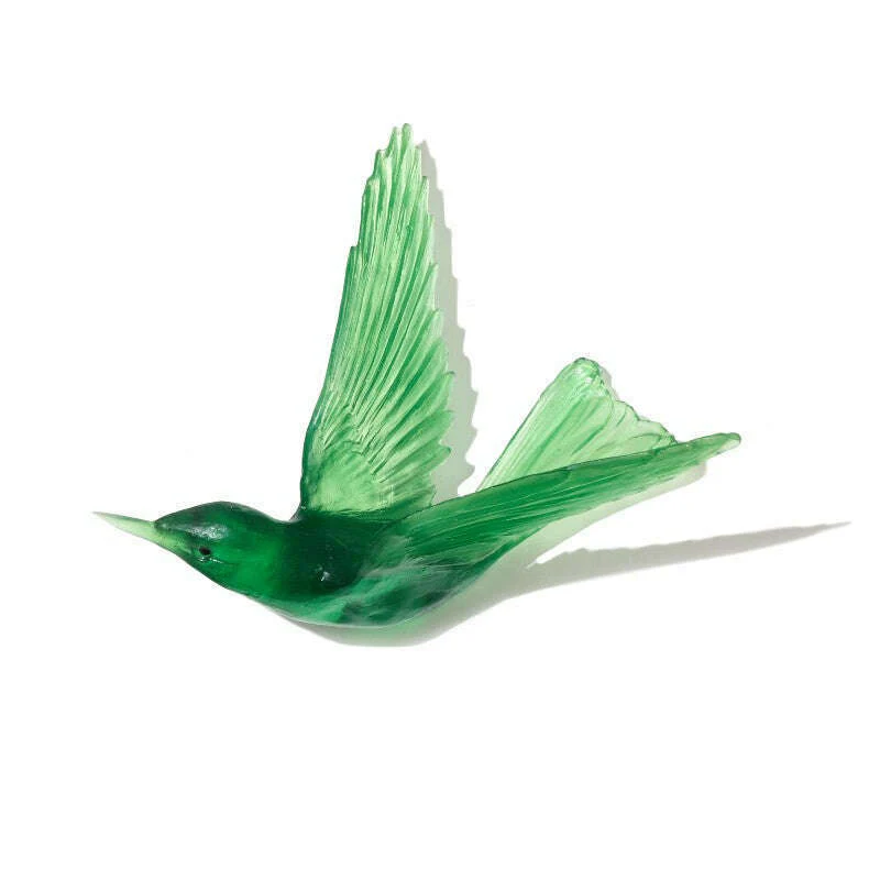 Cast Glass Bird Korimako/Bellbird Wings Back - Image 4