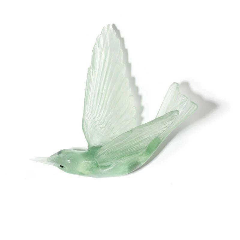 Cast Glass Bird Korimako/Bellbird Wings Back - Image 5