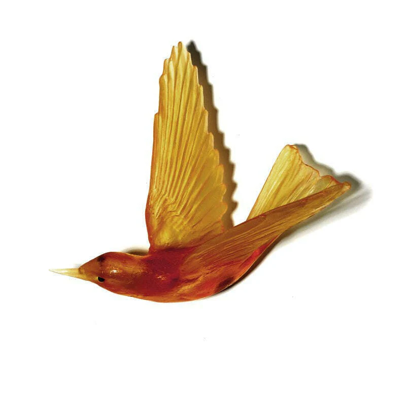 Cast Glass Bird Korimako/Bellbird Wings Back - Image 7