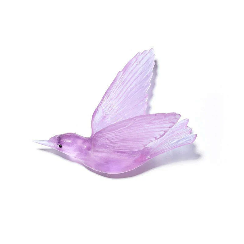 Cast Glass Bird Korimako/Bellbird Wings Back - Image 8