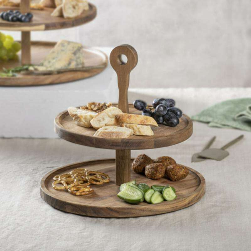 Gather Round Acacia 2 Tier Serving Tower - Image 2