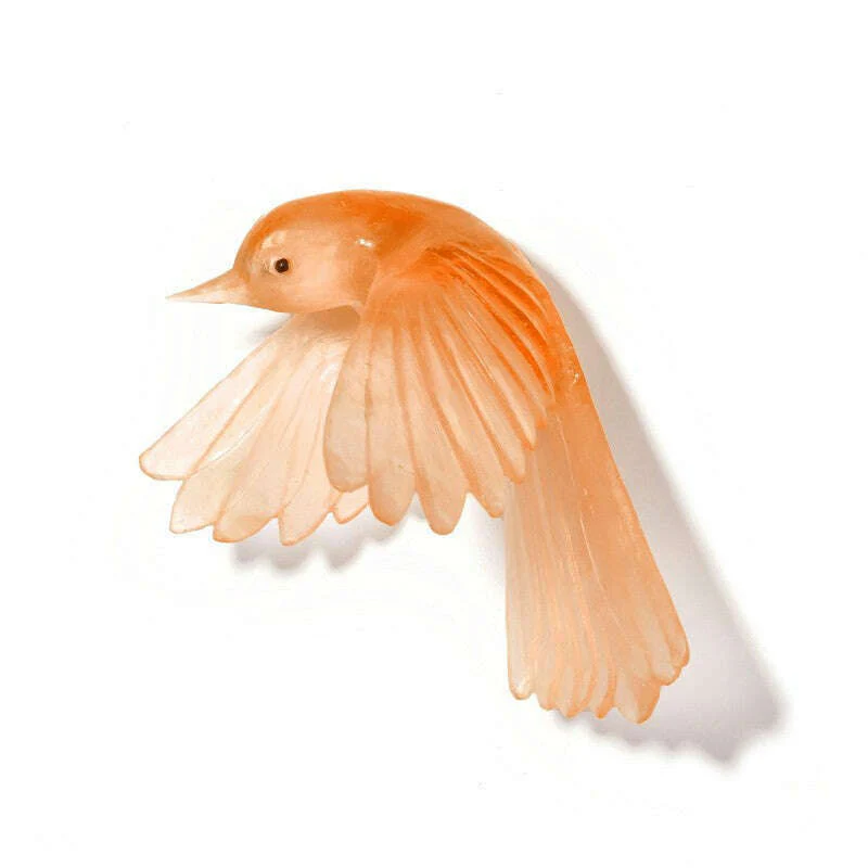 Cast Glass Bird Pīwakawaka/Fantail Wings Down - Image 11