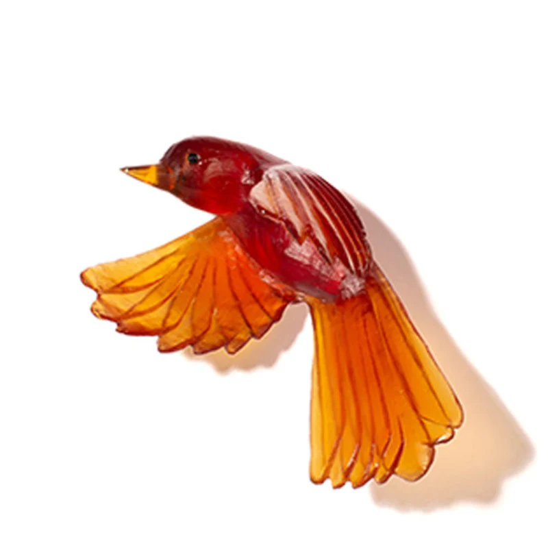 Cast Glass Bird Pīwakawaka/Fantail Wings Down - Image 16