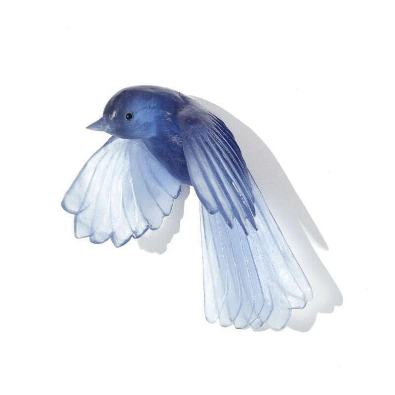 Cast Glass Bird Pīwakawaka/Fantail Wings Down - Image 21