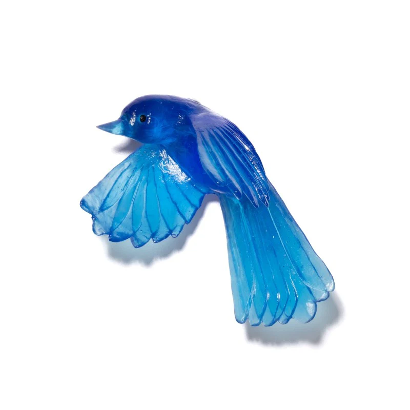 Cast Glass Bird Pīwakawaka/Fantail Wings Down - Image 23
