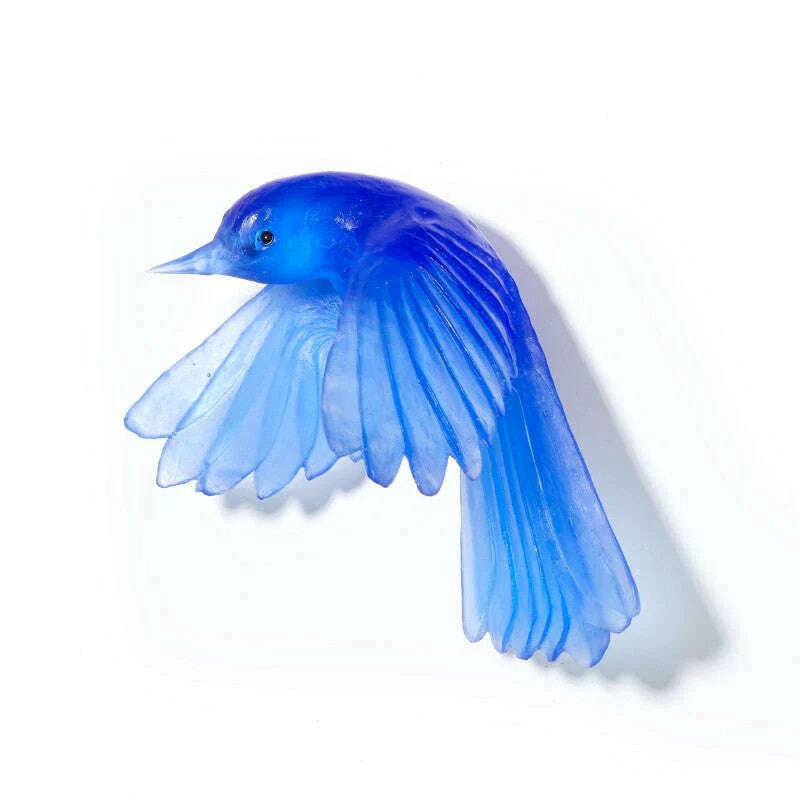 Cast Glass Bird Pīwakawaka/Fantail Wings Down - Image 25