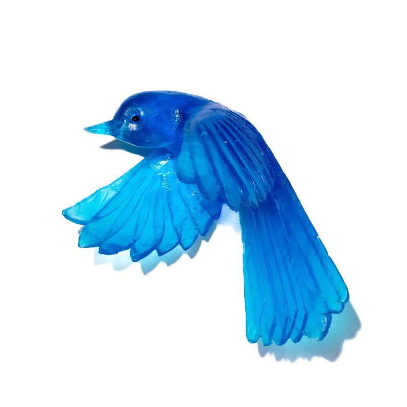 Cast Glass Bird Pīwakawaka/Fantail Wings Down - Image 26