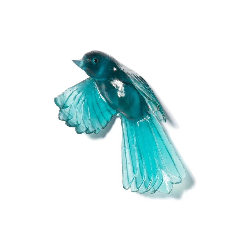 Cast Glass Bird Pīwakawaka/Fantail Wings Down - Image 28