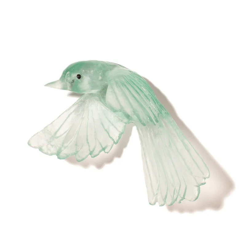 Cast Glass Bird Pīwakawaka/Fantail Wings Down - Image 29