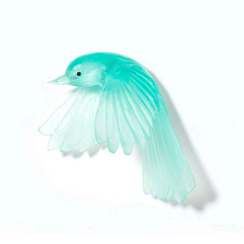Cast Glass Bird Pīwakawaka/Fantail Wings Down - Image 30