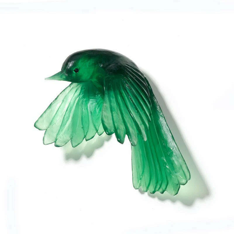 Cast Glass Bird Pīwakawaka/Fantail Wings Down - Image 4