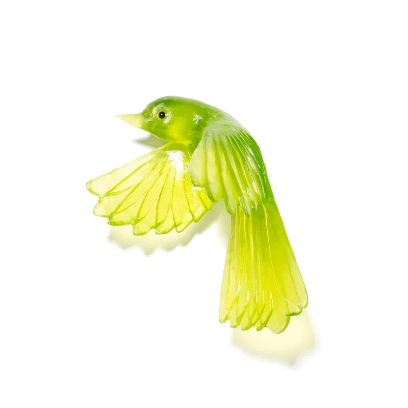 Cast Glass Bird Pīwakawaka/Fantail Wings Down - Image 5