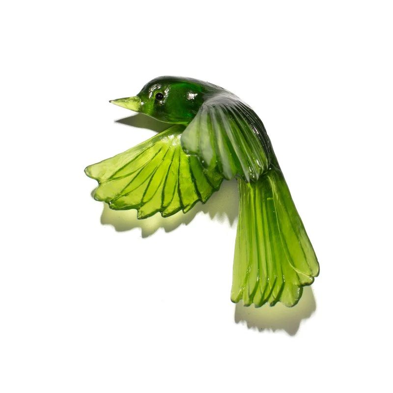 Cast Glass Bird Pīwakawaka/Fantail Wings Down - Image 6