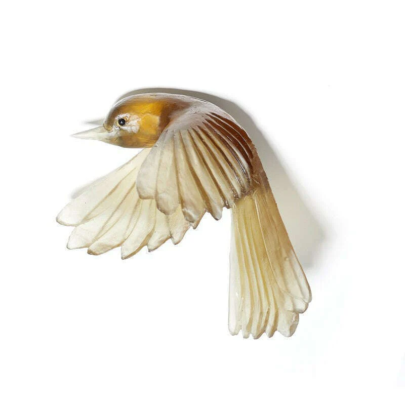 Cast Glass Bird Pīwakawaka/Fantail Wings Down - Image 7