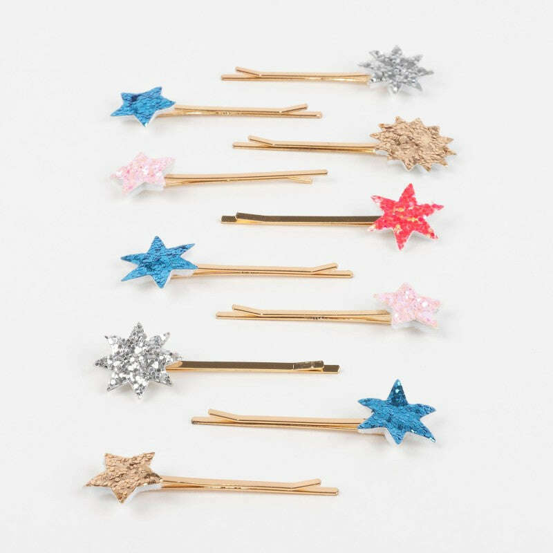 Mixed Glitter Star Hair Slides - Image 3