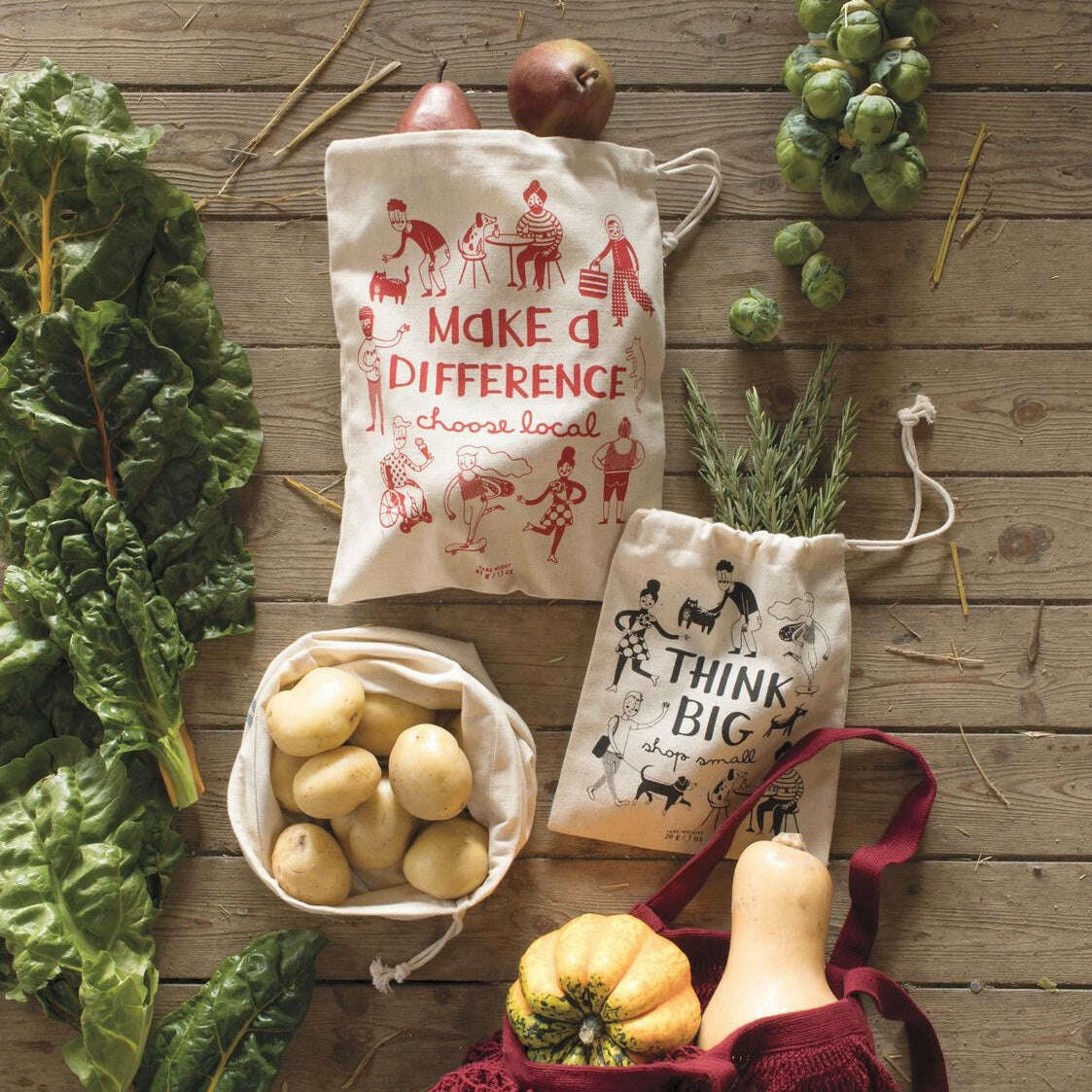 Shop Local Set of 3 Produce Bags - Image 3