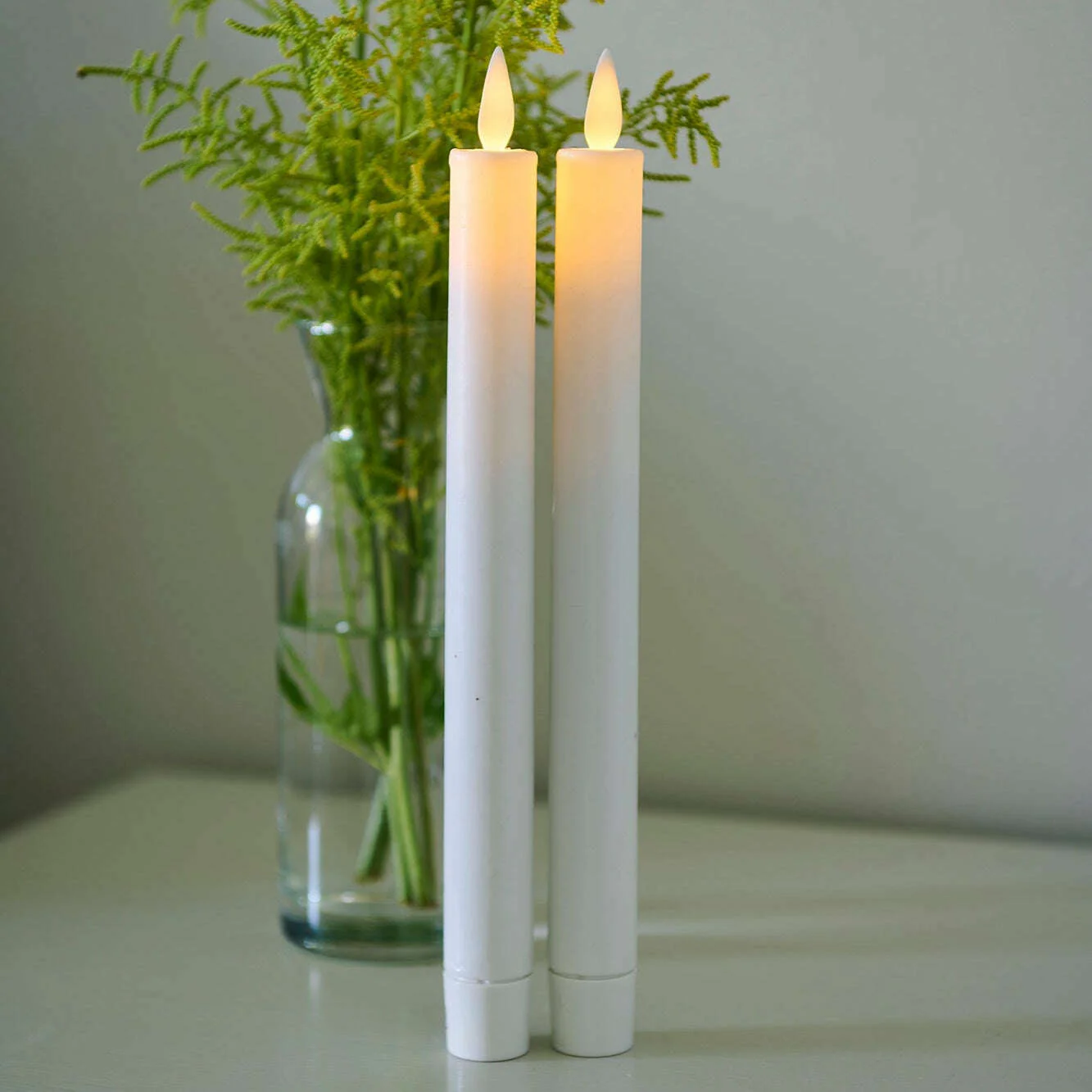 Sara Tall Rechargeable LED Candle Set Of 2 White - Image 2